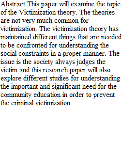Research Paper Victimization Theory