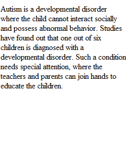 Reflection Paper 3 : Supporting Children With Autism