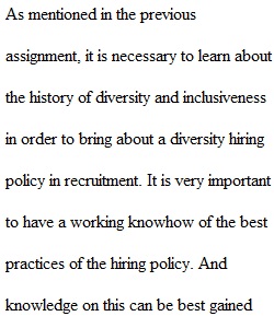 Final Project: Part 2 – Diversity Hiring Policy Assignment