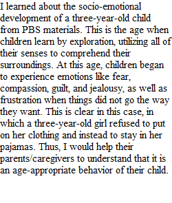 Response 4 - Preschool Emotional Development