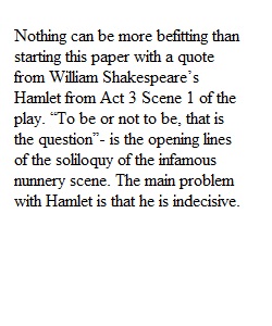 Hamlet and Soliloquy Assignment