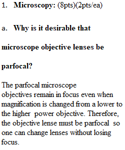 Lab Question Set 1:  microscopy and staining