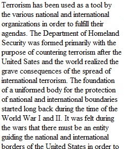 Research Paper: History of Homeland Security Assignment