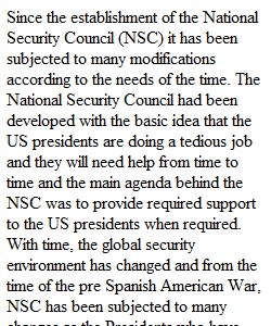 Short Paper: National Security Council Structure Comparison Assignment