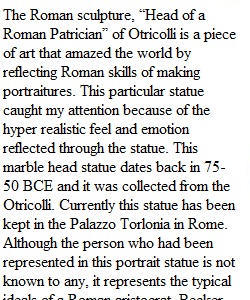 M5A1: Realism and Documentation in Roman Sculpture