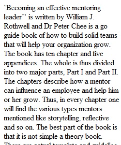 Book Review and Reflection Becoming an Effective Mentoring Leader