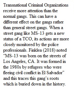 M7D2 Transnational Gangs’ Threat to Local Communities