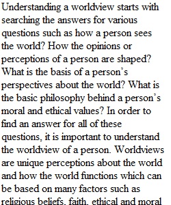 Short Paper: Worldview Analysis Assignment